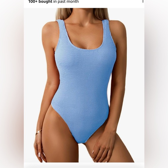 NWT large one piece light blue swim suit - Picture 1 of 6